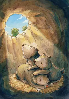 Card art: Baby Desert Wolf